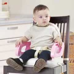 Scaun inaltator de masa, pentru bebe, copii, booster, pliabil si reglabil, roz