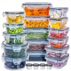 Organizatoare/Etajere - Set 20 recipiente pentru depozitarea alimentelor cu capac, ermetic din plastic pentru diverse preparate, legume si fructe, buz, buz.ro