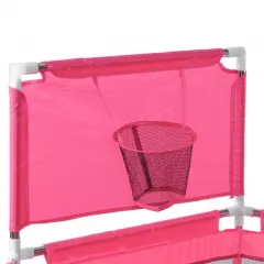 Tarc pentru copii hexagonal, pentru interior/exterior, cu cos de baschet, 30 bile incluse, roz, 125x112x65 cm, buz