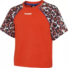 Tricou hummel Katrine - copii  portocaliu-leopard 176