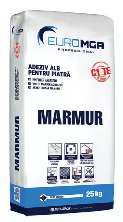 Adeziv alb MARMUR pentru marmura si piatra EuroMGA 25kg