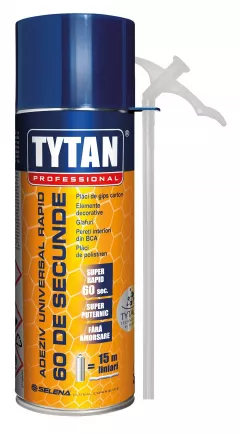 Spuma adeziv de montaj cu pai 60 de secunde, Tytan Professional, 300ml