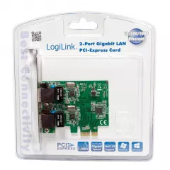 Accesoriu IT logilink Card PCIex, extensie pentru 2x (RJ45) Gigabit Ethernet, full duplex flow control, WOL, LogiLink PC0075