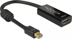 Adaptor Displayport mini 1.2 la HDMI, 4K, Lungime 20 cm, Delock, Negru