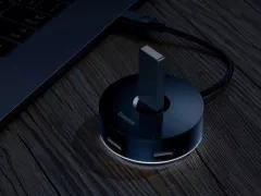 Adaptor Baseus, Round Box HUB USB 3.0, 3 x USB, Negru