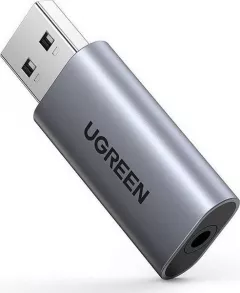 Adaptor UGREEN CM383 USB - 3.5mm Audio Jack Gri