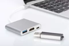 Adaptor USB 3.0 tip "C" - HDMI multiport, 4K, Power delivery, Digitus