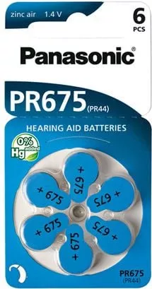 Baterie pentru aparate auditive Panasonic PR44, 6 buc