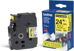 Rola etichete Brother 24mm (0.94&quot;) Black on Yellow Tape with Extra Strength Adhesive 8m