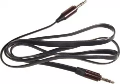 Cablu audio plat cu mufe drepte , Maclean , MCTV/694B Jack Audio Stereo AUX 3.5 mm 1m , negru