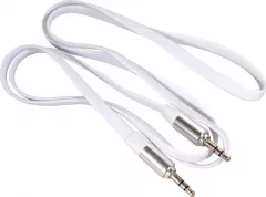 Cablu audio plat cu mufe drepte , Maclean , MCTV/694W Jack Audio Stereo AUX 3.5 mm 1m , alb