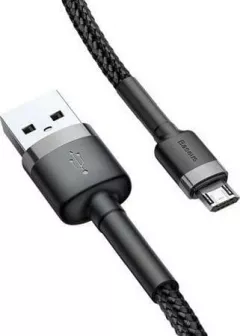 Cablu Date si Incarcare Ultrarezistent Mesh Textil Baseus Cafule Micro, USB la Micro USB, Negru, Ultra Rezistent