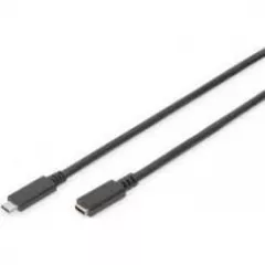 Cablu de conectare de mare viteza , Digitus , USB 3.1 C/C tata / mama , 10 Gbps ,1m , negru