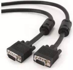 Cablu de conectare ecranat cu miez de ferita , Lanberg , VGA tata/VGA tata , 1.8 m , negru