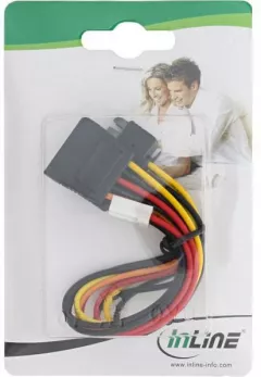 Cablu inline SATA Adaptor de alimentare de sex feminin - conector de alimentare tata SATA Putere + Floppy (29691)