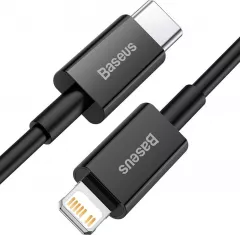 Cablu pentru incarcare si transfer de date Baseus Superior, USB Type-C/Lightning, Power Delivery 20W, 2.4A, 2m, Negru