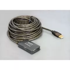 Cablu prelungitor activ USB 2.0 (A T-M) 10 m, cu Hub 4 porturi, Delock 82748