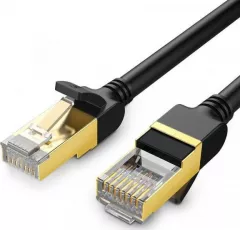 Cablu retea UGREEN NW106 Ethernet Cat. 7, mufat 2xRJ45, STP, Flat, lungime 50cm, Negru