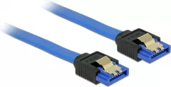 Cablu SATA III 6 Gb/s unghi drept/drept Bleu 20cm, Delock 84977