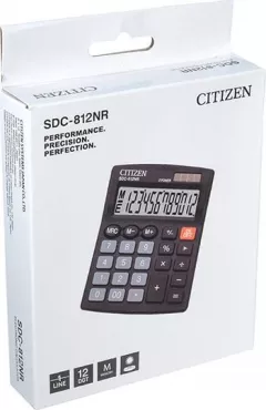 Calculator de birou SDC-812NR, Citizen, 12 cifre, Negru