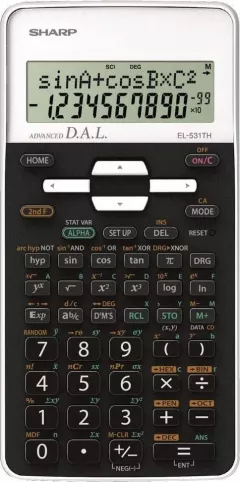 Calculator stiintific, 10 digits, 273 functiuni, 161 x 80 x 15 mm, SHARP EL-531THBWH - negru/alb