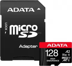 Card de memorie ADATA Endurance, MicroSDXC, 128GB, UHS-I V30, 100MB/s, Class 10 + Adaptor