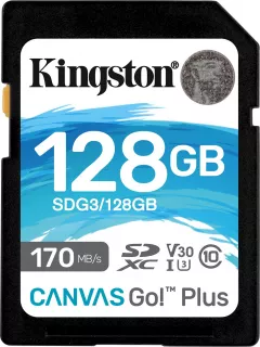 Card de memorie SD Kingston Canvas GO Plus, 128GB, Clasa 10, UHS-I, Adaptor inclus