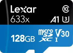 Card Lexar 633x MicroSDXC 128GB Clasa 10 UHS-I/U3 A1 V30 (LSDMI128BB633A)