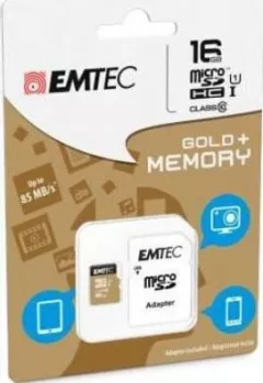 Card Memorie 16GB EMTEC Cu Adaptor Micro SDHC Class 10 Gold Plus ECMSDM16GHC10GP