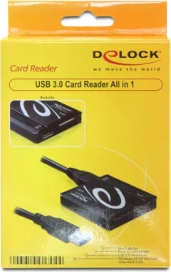 Card reader delock USB 3.0 > All in One(SD, MS, CF, M2), negru (91704)