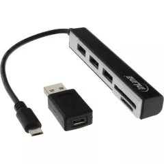 Card reader inline 3 Port USB /SDXC & microSD + adapter - 66775C