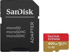 Card Sandisk EXTREME microSDXC 400GB 160Mbs A2 Clasa 10 V30 UHS-I U3 cu adaptor SD