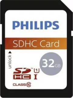 Card SDHC Philips de 32 GB clasa 10 UHS-I/U1 V10 (FM32SD45B/00)