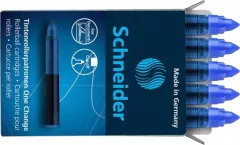 Cartușe de cerneală Schneider pentru pixuri cu role Cartușe One Change albastru 5 buc