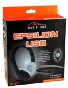 Casti cu Microfon Media-Tech EPSILON 40mm, STEREO, USB, Control Volum, 1.9m, Negru