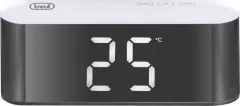 Ceas de masa cu alarma, termometru EC883 ,negru, Trevi