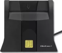 Cititor de carduri Qoltec Smart Chip ID, USB 2.0, Negru