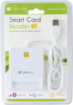 Cititor inteligent de carduri , Techly , USB 2.0 , alb