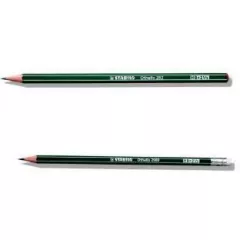Creion cu radiera, Stabilo, B, Lemn, Verde