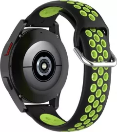 Curea silicon Tech-Protect Softband compatibila cu Samsung Galaxy Watch 4 / Galaxy Watch 4 Classic Black/Lime