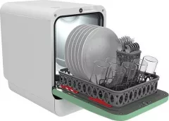  Mașină de spălat vase Bob Daan Tech Compact ,Mini Masă de spălat vase (alb - verde), 43 dB,1000 W
