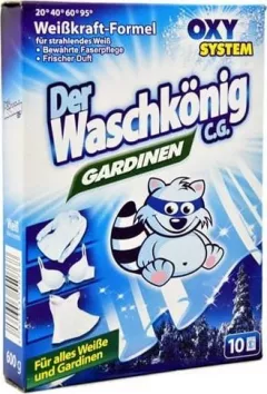 praful de spălat perdele din pânză de culoare albă și Der Waschkönig CG GARDINEN 600 g - 10 WL versatil