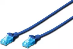 Cable patch UTP Digitus, CAT.5E, Albastru, 0.25m