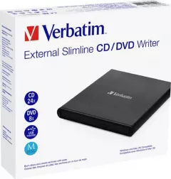 DVW Verbatim ext. Slimline USB 2.0 CD / DVD al Brenner. Nero retail