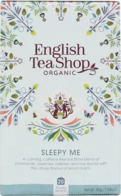 Ceai ECO asiatic ayurvedic English Tea Shop Sleepy me, 20 pliculete, 30g