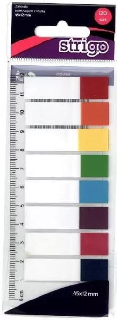 Etichete indexare Strigo adezive 8 paduri 45x12mm 120 file multicolor