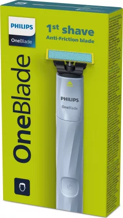 Aparat de ras Philips  OneBlade First Shave Qp1324/20,
Hibrid,
Uscat si umed,
Reîncărcabil,Durata de viata a bateriei
30 minute,
Albastru