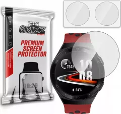Set 2 folii protectie smartwatch, Grizz Glass, Sticla, Compatibil cu Huawei Watch GT 2e 46mm, Transparent