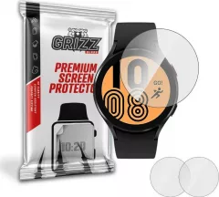 Set 2 folii protectie smartwatch, Grizz Glass, Sticla, Compatibil cu Samsung Galaxy Watch4 40 mm, Transparent
