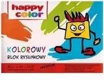 Bloc de desen color Happy Color, Format A4, 15 coli, 80 g/m2, Multicolor